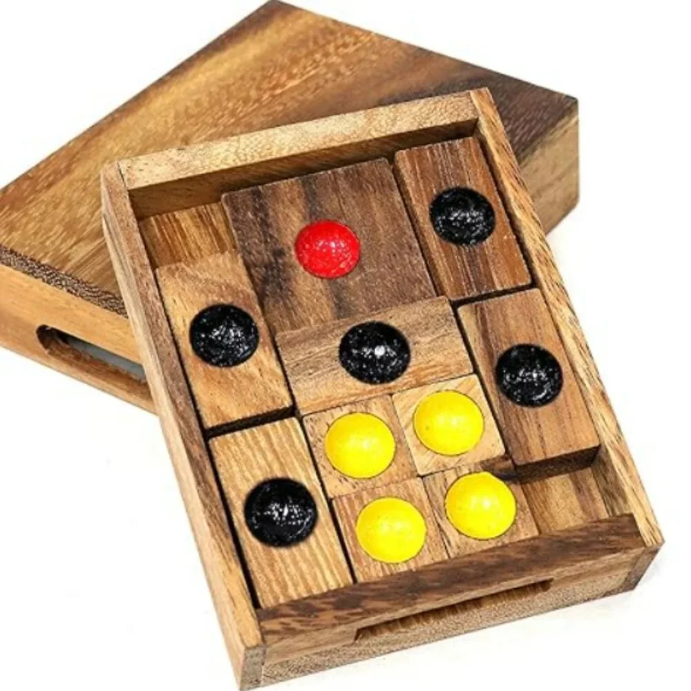 Setting Sun Kids Retro Wooden Sliding Block Puzzle Game by Siam Mandalay NIB/NWT